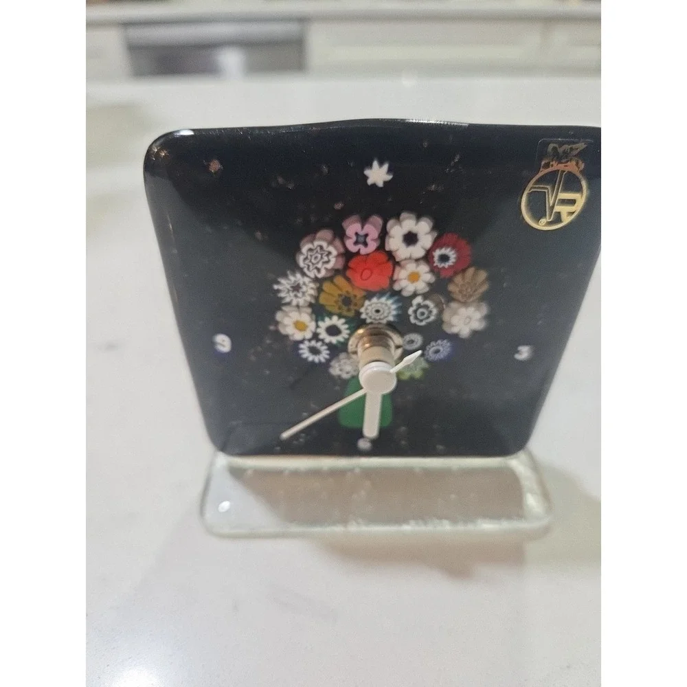 The Tree of Life - Clock with Pedestal - Murano Glass watch Millefiori